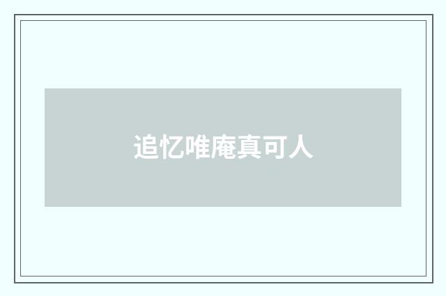 追忆唯庵真可人