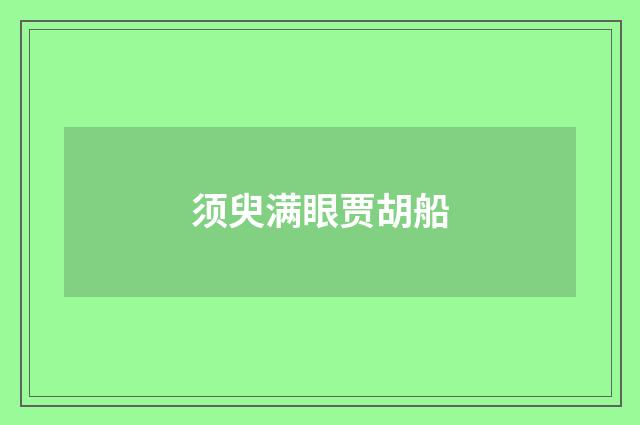 须臾满眼贾胡船