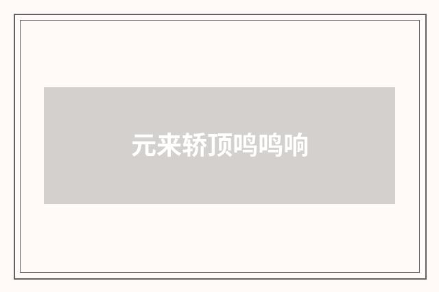 元来轿顶鸣鸣响