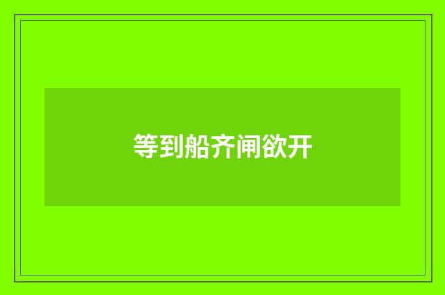 等到船齐闸欲开