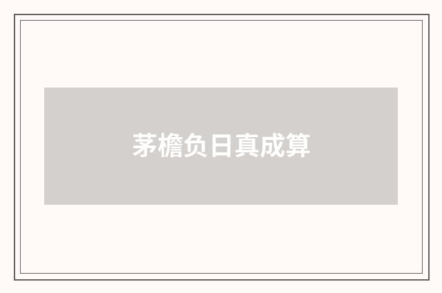 茅檐负日真成算