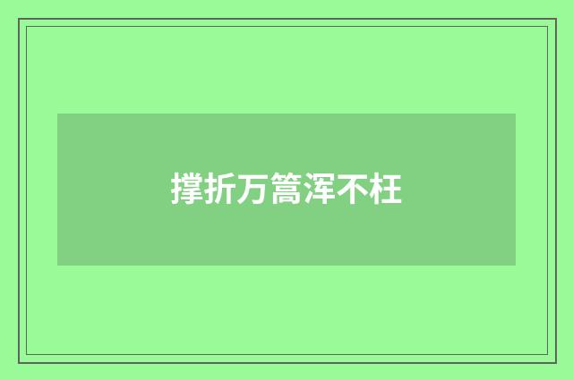 撑折万篙浑不枉