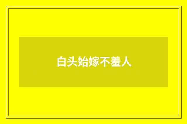 白头始嫁不羞人