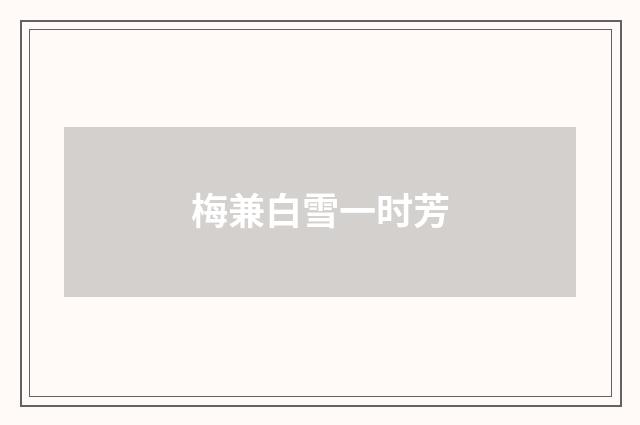 梅兼白雪一时芳