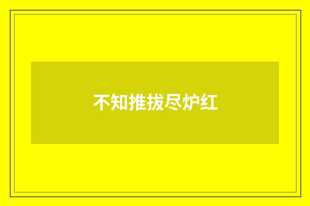 不知推拔尽炉红