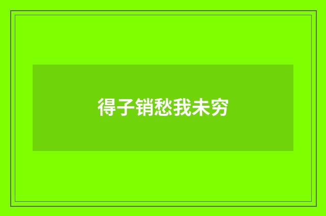 得子销愁我未穷