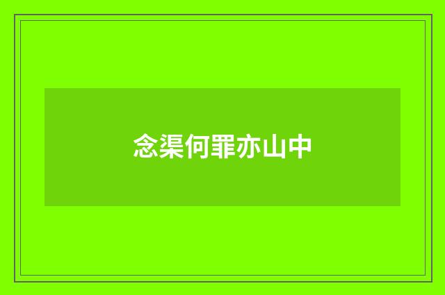 念渠何罪亦山中