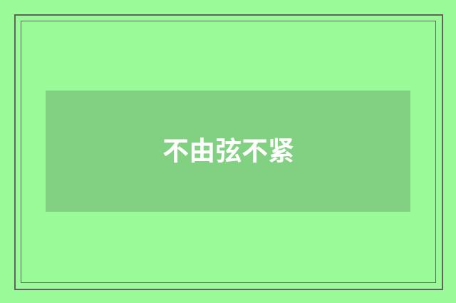 不由弦不紧