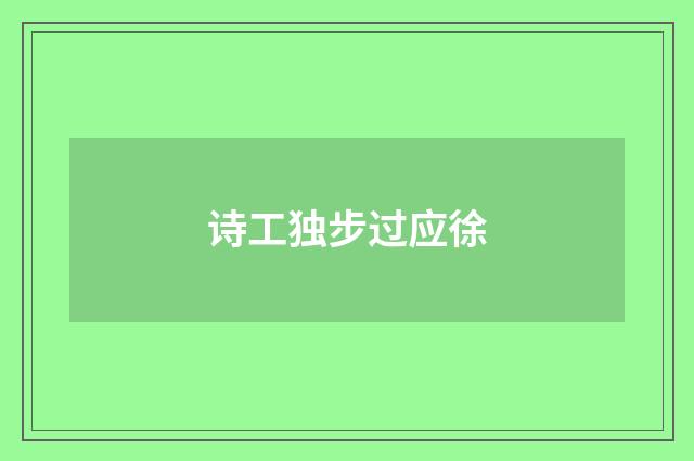 诗工独步过应徐
