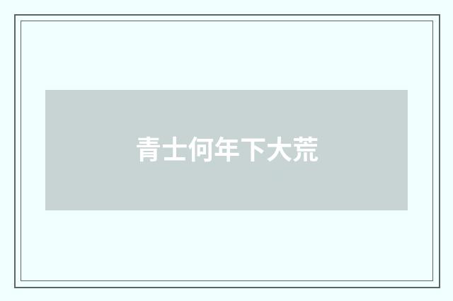 青士何年下大荒