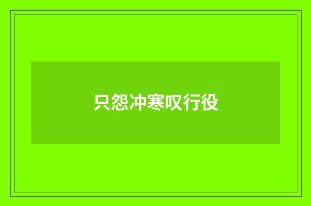 只怨冲寒叹行役