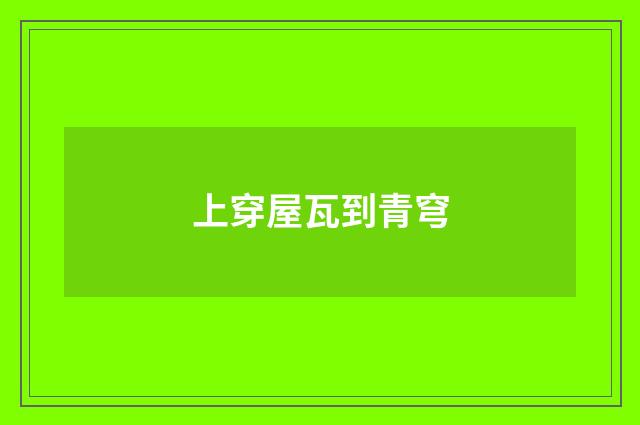 上穿屋瓦到青穹