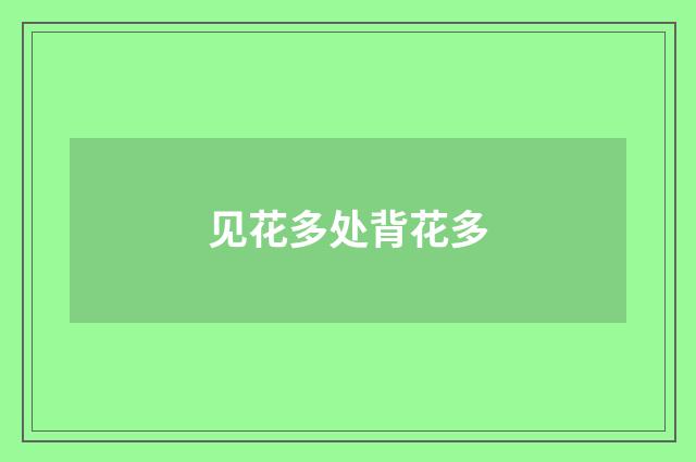 见花多处背花多