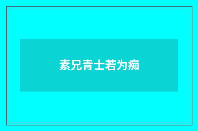 素兄青士若为痴