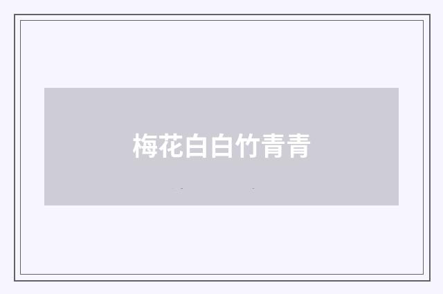 梅花白白竹青青