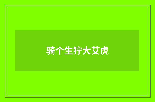 骑个生狞大艾虎