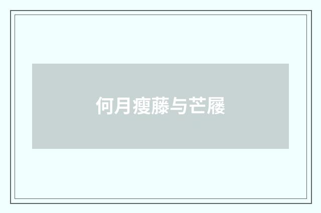 何月瘦藤与芒屦