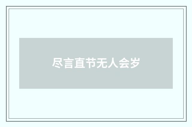 尽言直节无人会岁