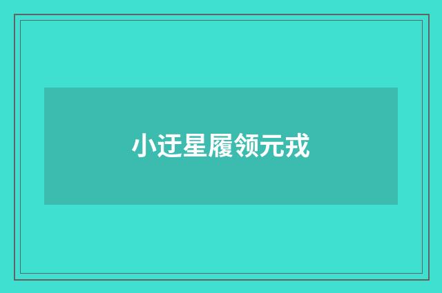 小迂星履领元戎