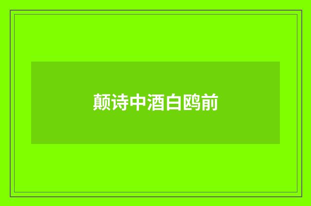 颠诗中酒白鸥前
