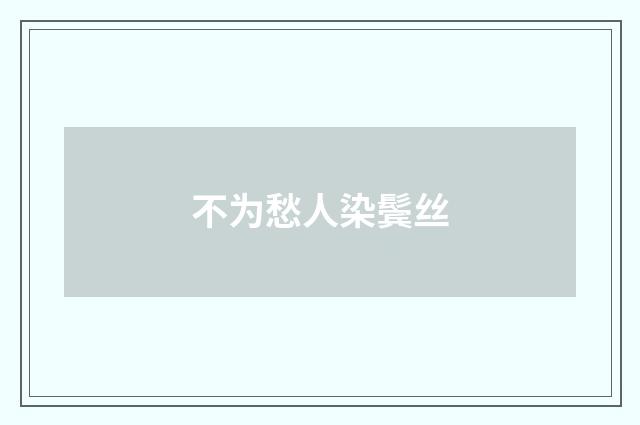 不为愁人染鬓丝