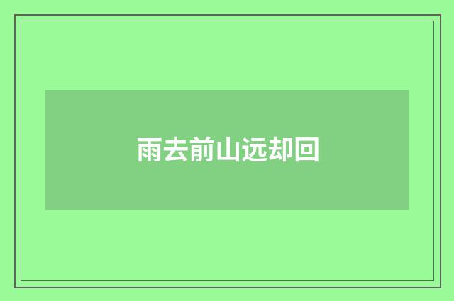 雨去前山远却回