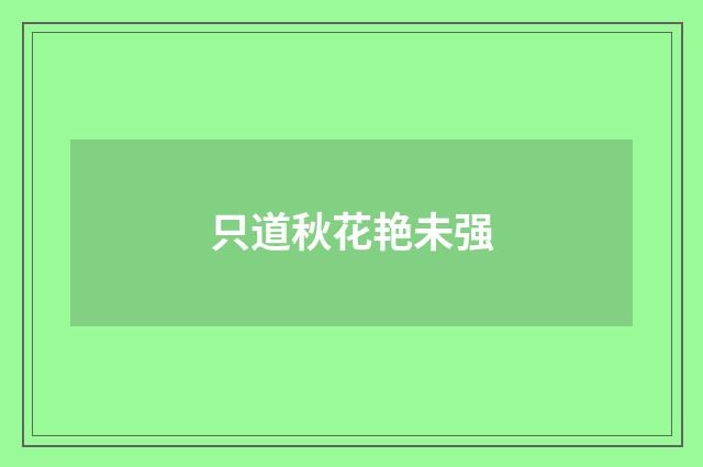 只道秋花艳未强