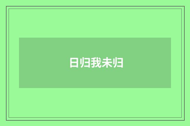 日归我未归