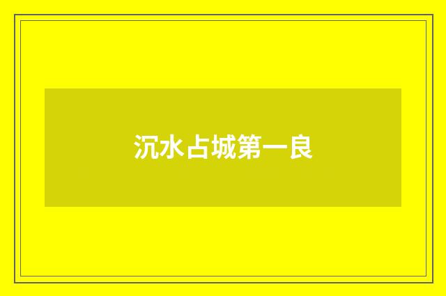 沉水占城第一良