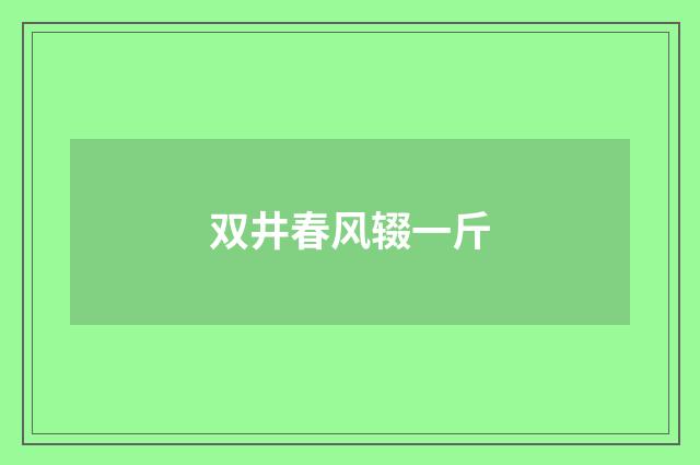 双井春风辍一斤