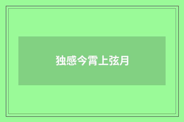 独感今霄上弦月