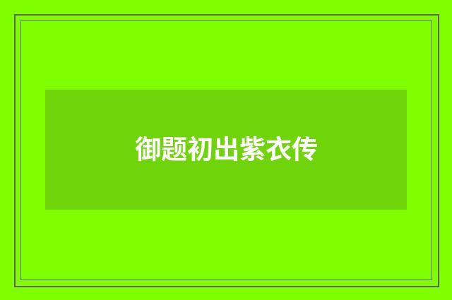 御题初出紫衣传