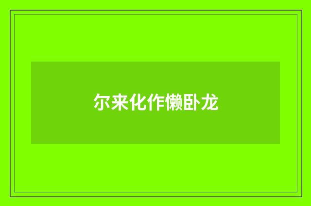 尔来化作懒卧龙