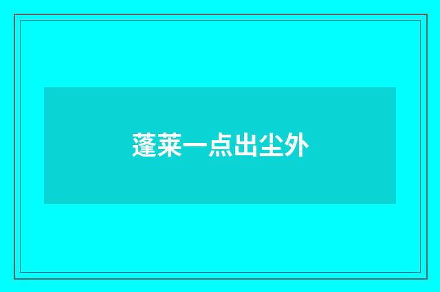 蓬莱一点出尘外
