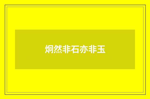 炯然非石亦非玉