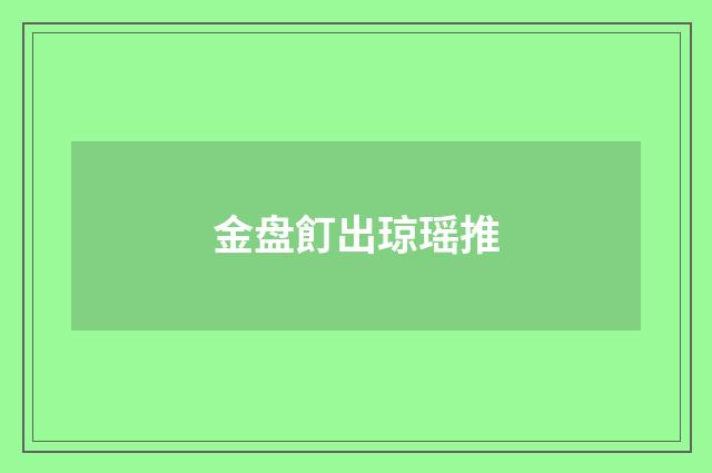 金盘飣出琼瑶推