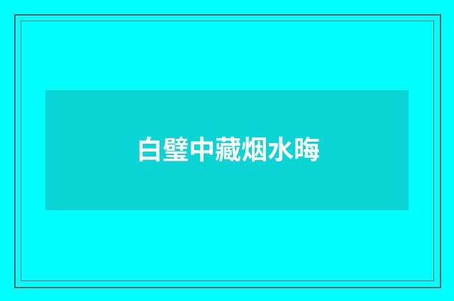 白璧中藏烟水晦