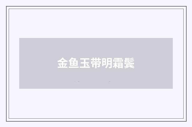 金鱼玉带明霜鬓