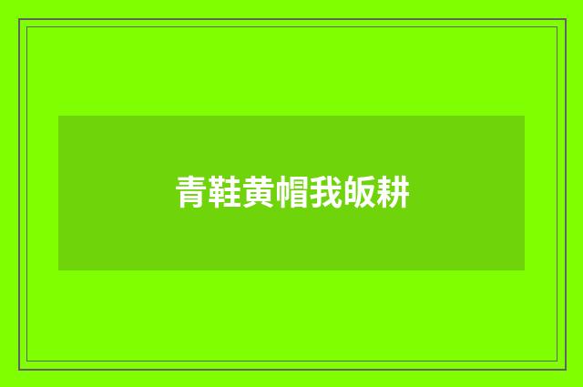 青鞋黄帽我皈耕