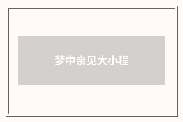 梦中亲见大小程