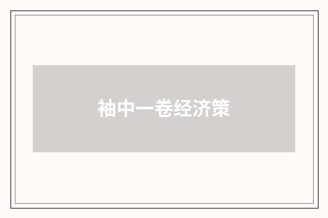 袖中一卷经济策