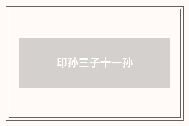 印孙三子十一孙