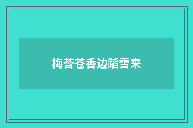 梅莟苍香边蹈雪来