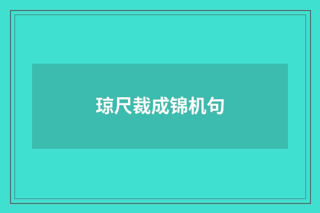 琼尺裁成锦机句