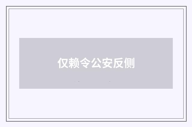 仅赖令公安反侧