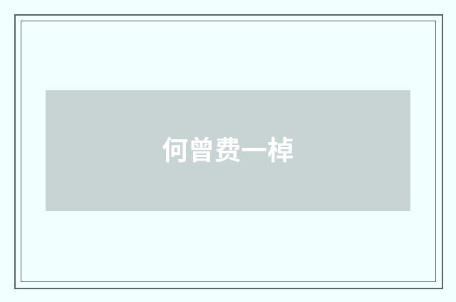 何曾费一棹