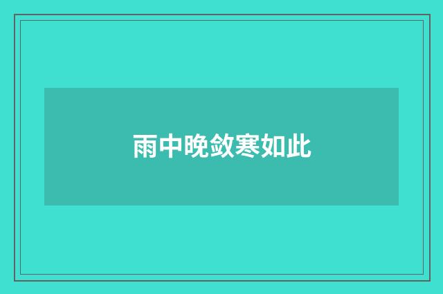 雨中晚敛寒如此