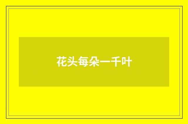 花头每朵一千叶