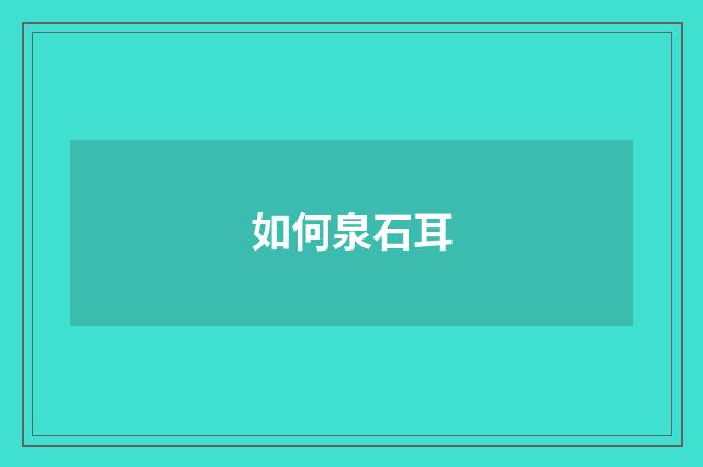 如何泉石耳