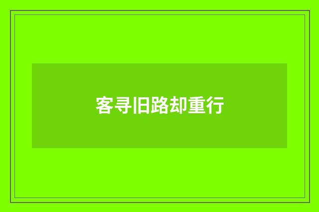 客寻旧路却重行